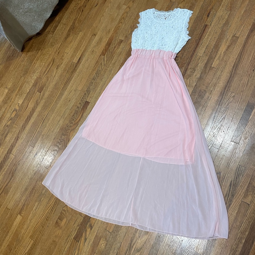 Pink and white dress